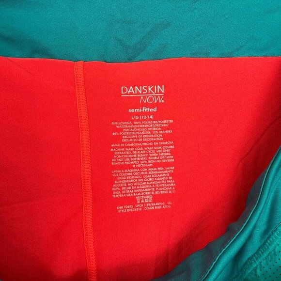 Danskin Green Pink Running Shorts Pull On Lined Undershorts, L - Picture 3 of 3